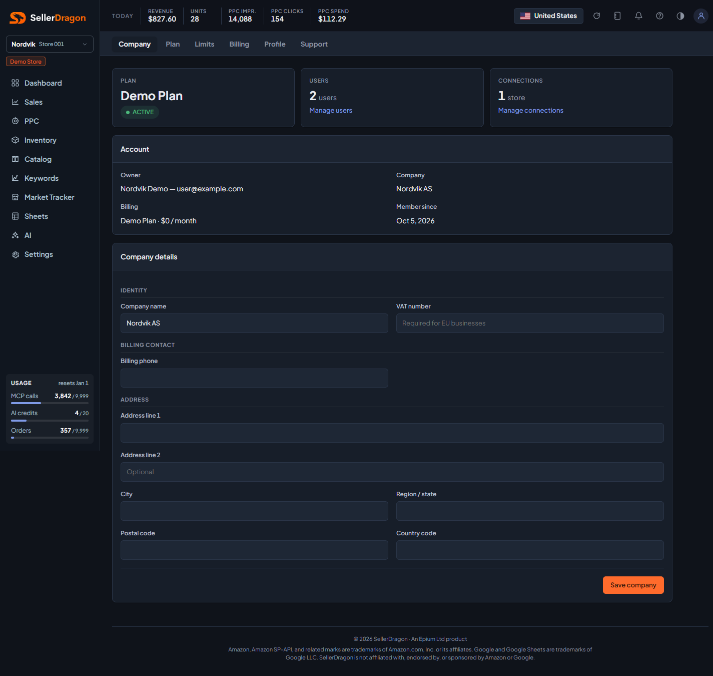 Company, dark theme