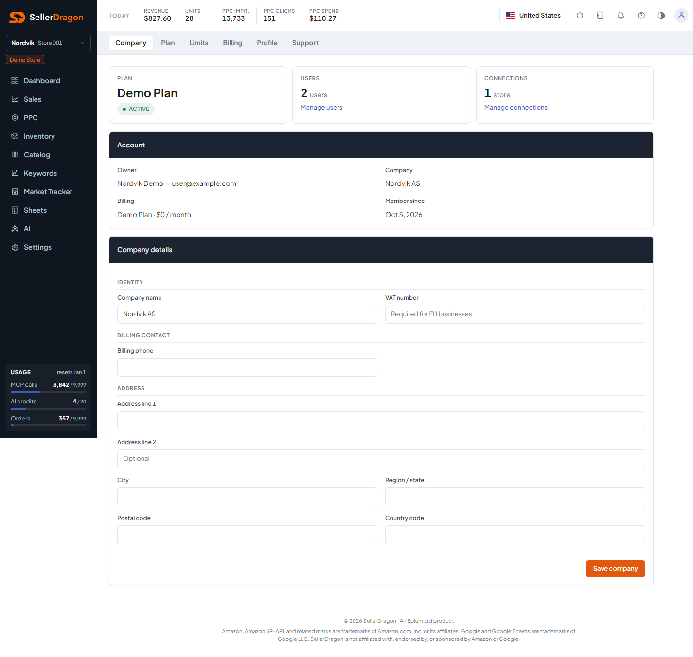 Company, light theme