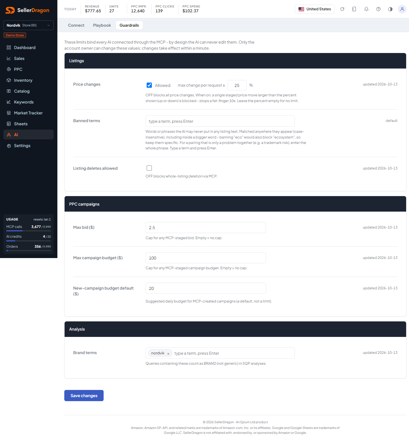 MCP guardrails, light theme