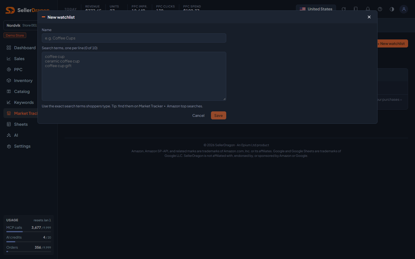 New watchlist form