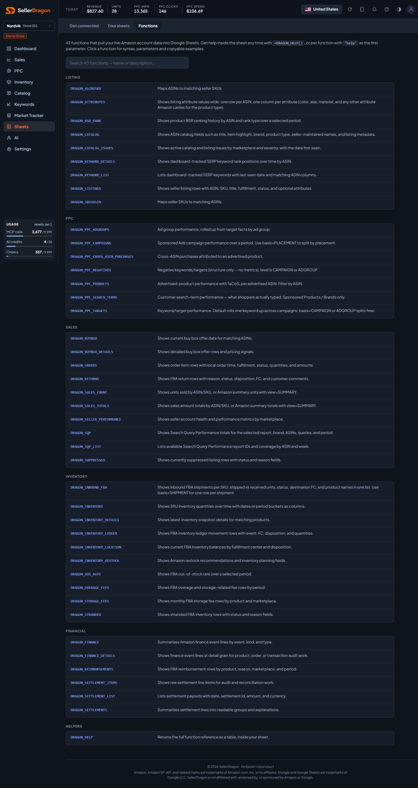 Functions reference, dark theme