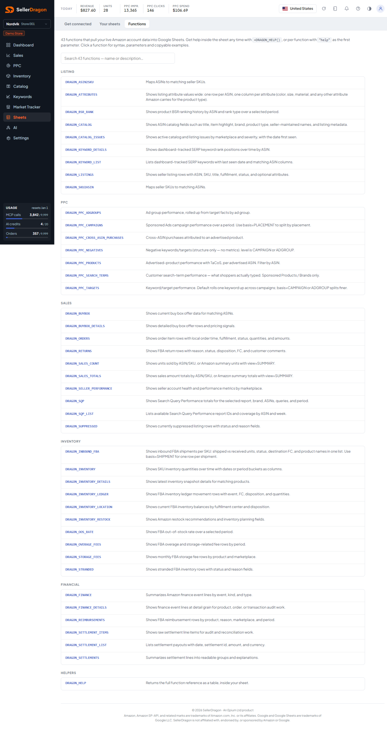 Functions reference, light theme